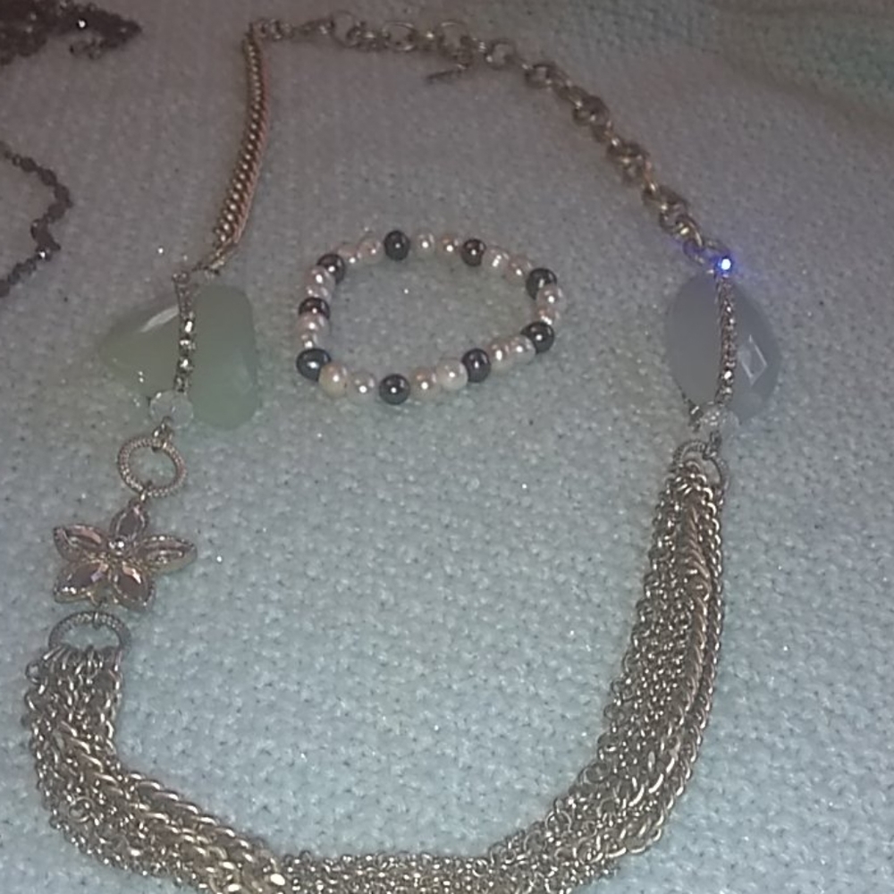 2 Necklace and a beaded bracelet